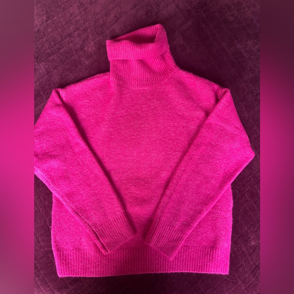 Lili Sidonio hot pink turtleneck in small
